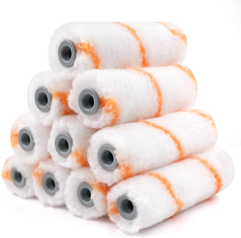 Rolling Dog 4 inch Small Paint Roller Covers - Polyester Roller Covers for Semi Smooth to Semi Rough Surfaces(Pack of 10) - Image 1